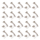 Lot de 20 charnières coudées X91 à fermeture amortie avec embases à visser, Hauteur 0, Acier, Nickelé Lot de 20 charnières coudées X91 à fermeture amortie avec embases à visser, Hauteur 0, Acier, Nickelé