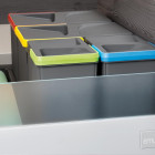 Kit de bacs de tri sélectif pour tiroirs de cuisine Recycle hauteur 216mm, 2x6litres, Plastique gris anthracite