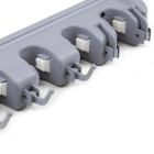 Porte balay et Porte Mops, avec 5 crochets et 4 trous, Plastique, Gris