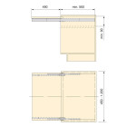 Coulisses de table télescopique Shot, Aluminium, Inox anodisé