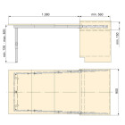 Coulisses pour table à rallonge Party, Aluminium, Inox anodisé