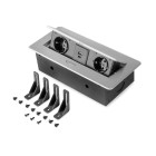 Multiconnecteur Atom 26 Lite pour bureau, 225x111mm, Peint en aluminium, Zamak et Acier et Plastique