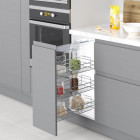 Chariot extractible Suprastar avec fermeture amortie, module 400mm, Acier, Chromé Chariot extractible Suprastar avec fermeture amortie, module 400mm, Acier, Chromé