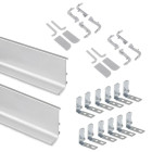 Kit de 2 profils supérieurs Gola pour meubles de cuisine, longueur 2,35m, avec accessoires, Aluminium, Anodisé mat