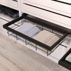 Kit de panier et cadre coulissant à fermeture souple pour armoire, réglable - Dimensions et couleurs aux choix