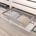 Kit de panier et cadre coulissant avec fermeture souple pour armoire, réglable, module 600mm, Gris pierre