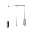 Penderie rabattable pour armoire Hang, 830 - 1150, Peint gris pierre, Acier et Plastique