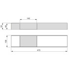 Orderbox Rangement de tiroirs, 100x470mm, Acier et Bois, Gris anthracite