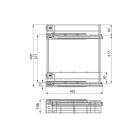 Porte-bouteilles latéral extractible Supra avec fermeture amortie, module 150mm, Acier, Peint aluminium