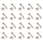 Lot de 20 charnières droites X91 à fermeture amortie avec embases de montage mixtes, Diamètre 5x9.5mm, Hauteur 0, Acier, Nickelé