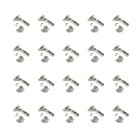 Lot de 20 charnières droites X92 avec fermeture amortie et embases de montage mixtes, Diamètre 5x9.5mm, Hauteur 0, Acier, Nickelé