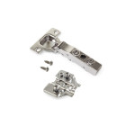 Lot de 20 charnières droites X92 avec fermeture amortie et embases de montage mixtes, Diamètre 5x9.5mm, Hauteur 0, Acier, Nickelé Lot de 20 charnières droites X92 avec fermeture amortie et embases de montage mixtes, Diamètre 5x9.5mm, Hauteur 0, Acier, Nickelé