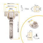 Lot de 20 charnières droites X92N et embases de montage mixtes, Diamètre 5x9.5mm, Hauteur 0, Acier, Nickelé