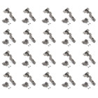 Lot de 10 charnières droites X91 à ouverture de 165 degrés avec fermeture amortie et embases euro, hauteur 0, acier, titane