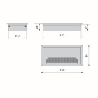 Passe-câbles de table Quadrum, rectangulaire, 269x80mm, à encastrer, Aluminium, Peint en noir