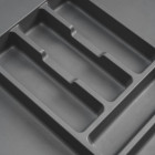 Range-couverts Optima pour tiroir universel, module 600mm, Plastique, Gris antracite