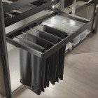 Lot de 7 tringles à pantalon pour armoires et dressings Quartz, Plastique et Aluminium, Titane