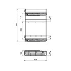 Porte-bouteilles extractible SupraMax avec fermeture à amortie, gauche, 3 plateaux, module 150mm, Acier, Chromé