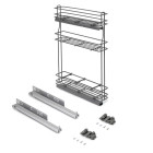 Porte-bouteilles extractible TitaneMax avec fermeture à amortie, gauche, 3 plateaux, module 150mm, Acier, Gris Anthracite Porte-bouteilles extractible TitaneMax avec fermeture à amortie, gauche, 3 plateaux, module 150mm, Acier, Gris Anthracite