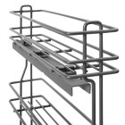 Porte-bouteilles extractible TitaneMax avec fermeture à amortie, gauche, 3 plateaux, Acier, Gris Anthracite - dimensions aux choix