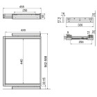 Rack avec glissières à extension totale et à fermeture douce pour accessoires d'armoire Quartz, 937-963mm, Aluminium et plastique, Titane