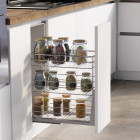 Chariot coulissant Supra avec fixation inférieure à fermeture amortie, module 300mm, acier, chromé Chariot coulissant Supra avec fixation inférieure à fermeture amortie, module 300mm, acier, chromé