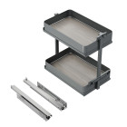 Chariot extractible Harmony avec fermeture à amortie, Module largeur 400mm hauteur 700mm, Acier et Bois, Gris anthracite Chariot extractible Harmony avec fermeture à amortie, Module largeur 400mm hauteur 700mm, Acier et Bois, Gris anthracite