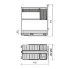 Chariot extractible avec paniers et accessoires Harmony avec fermeture à amortie, Module largeur 400mm hauteur 700mm, Acier et Bois, Gris anthracite