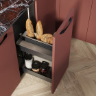 Chariot extractible avec paniers et panier à pain Harmony avec fermeture à amortie, Module largeur 300mm hauteur 700mm, Acier et Bois, Gris anthracite