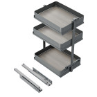 Chariot extractible Harmony avec fermeture à amortie, Acier et Bois, Gris anthracite- dimensions et coloris aux choix