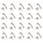 Lot de 20 charnières coudées X91 à fermeture amortie et embases euro, Hauteur 0, Acier, nickelé