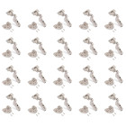 Lot de 20 charnières super coudées X91 avec fermeture amortie et embases Euro, Hauteur 0, Acier, Nickelé