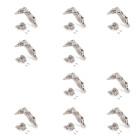 Lot de 10 charnières droites X91 à ouverture de 165 degrés avec fermeture amortie et embases euro, hauteur 0, acier, nickelé