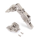 Lot de 10 charnières droites X91 à ouverture de 165 degrés avec fermeture amortie et embases euro, hauteur 0, acier, nickelé Lot de 10 charnières droites X91 à ouverture de 165 degrés avec fermeture amortie et embases euro, hauteur 0, acier, nickelé