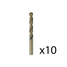 Lot de 10 forets à métaux rectifiés HSS-co standard DIN 338 Ø4.5mm Longueur 80mm BOSCH 2608585883