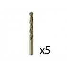 Lot de 5 forets à métaux rectifiés HSS-co standard DIN 338 Ø8mm Longueur 117mm BOSCH 2608585894