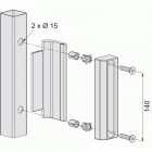 Gâche pour serrure de portail lakq 40, profil carré à partir de 40 mm, coloris vert