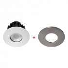 Gemma rd-230 7w 620lm 55° ip65 dim blanc mat + nickel satine (do35530)