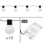 Guirlande décorative led 10 lumières ballon chaud de type blanc à l'intérieur des batteries 3 m