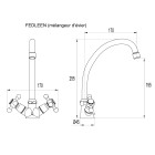 Mélangeur d'Evier Rétro FEDLEEN by Eurosanit - Couleur au choix