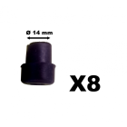 Gpi - lot de 8 embouts rentrant ø 14 mm anti-dérapants spécial chaises à pieds tubulaires (creux)