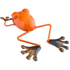 Grenouille en métal déco orange12x5x22cm