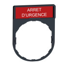 Harmony - porte-étiquette 30x40 + étiquette 'arret d'urgence' 8x27 - blanc/rouge (zby2130)