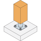 Pied de poteau fixe "prêt-à-fixer" SIMPSON - Kit complet avec fixations - KIT FIX PPA150