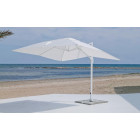 Grand parasol de jardin gaban en aluminium mat blanc toile blanc, hev31237