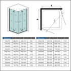 Cabine de douche 76x100x195cm 2 portes de douche pivotante et pliante verre anticalcaire