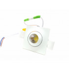 Mini-spot encastrable led cob 3w 45 carré orientable au choix