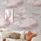 Papier peint nuages roses
