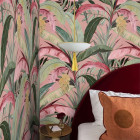 Papier peint forêt tropicale rose - FORESTAROSA++