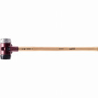 Marteau de frappeur HALDER SIMPLEX Caoutchouc chargé / métal doux avec boîtier en fonte malléable, manche en bois hickory de haute qualité - D=80 mm - 3029.081
